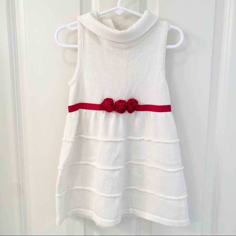JANIE & JACK IVORY SWEATER DRESS.  SIZE 18-24M.